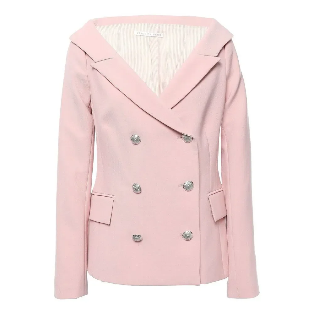 Veronica Beard Frayne Blazer Pink Double Breasted Size 12 - Picture 6 of 11